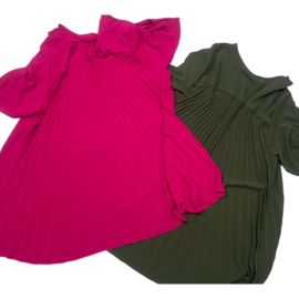 ITALIA viscose A-lijn jurk met accordeon plooien aan de achterkant/in meerdere kleuren