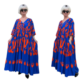 Vincenzo Allocca oversized viscose  BOHO A-lijn jurk apart