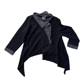 AKH oversized gebreide katoen blazer/vest/ apart /stretch /zwart