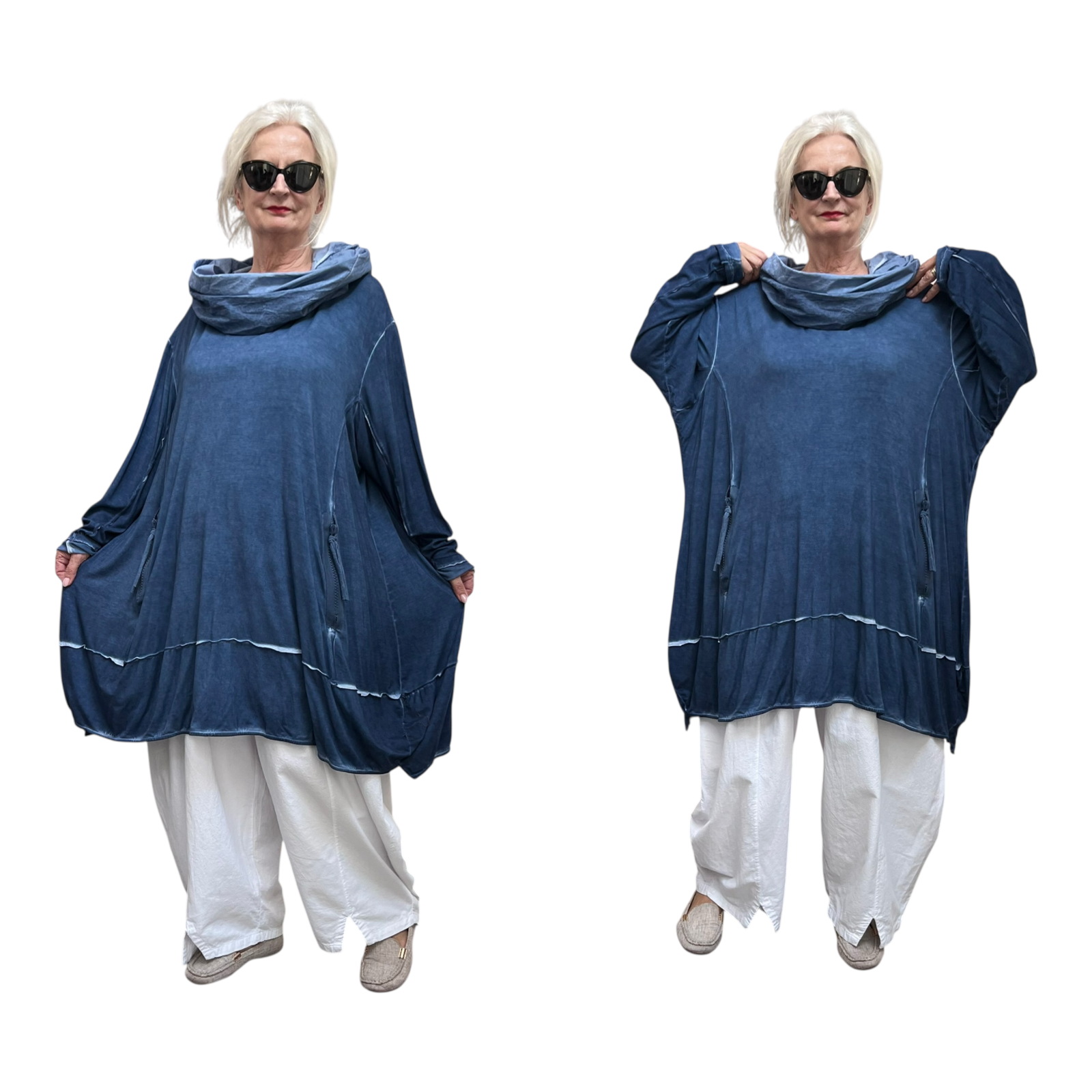 Zedd Plus de modieuze kleuring viscose A-lijn tuniek stretch
