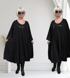 Vincenzo Allocca katoen A-lijn jurk /stretch /zwart