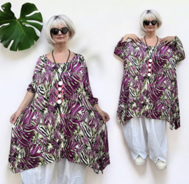 AKH oversized viscose A-lijn tuniek apart  stretch