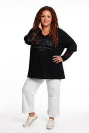 ITALIA oversized katoen top met kanten mouwen stretch /in meerdere kleuren