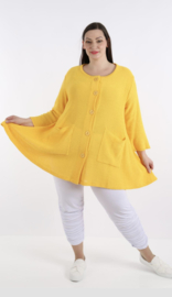 AKH gebreide oversized A-lijn katoen vest/blazer apart stretch