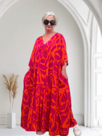 Vincenzo Allocca oversized viscose  BOHO A-lijn jurk apart