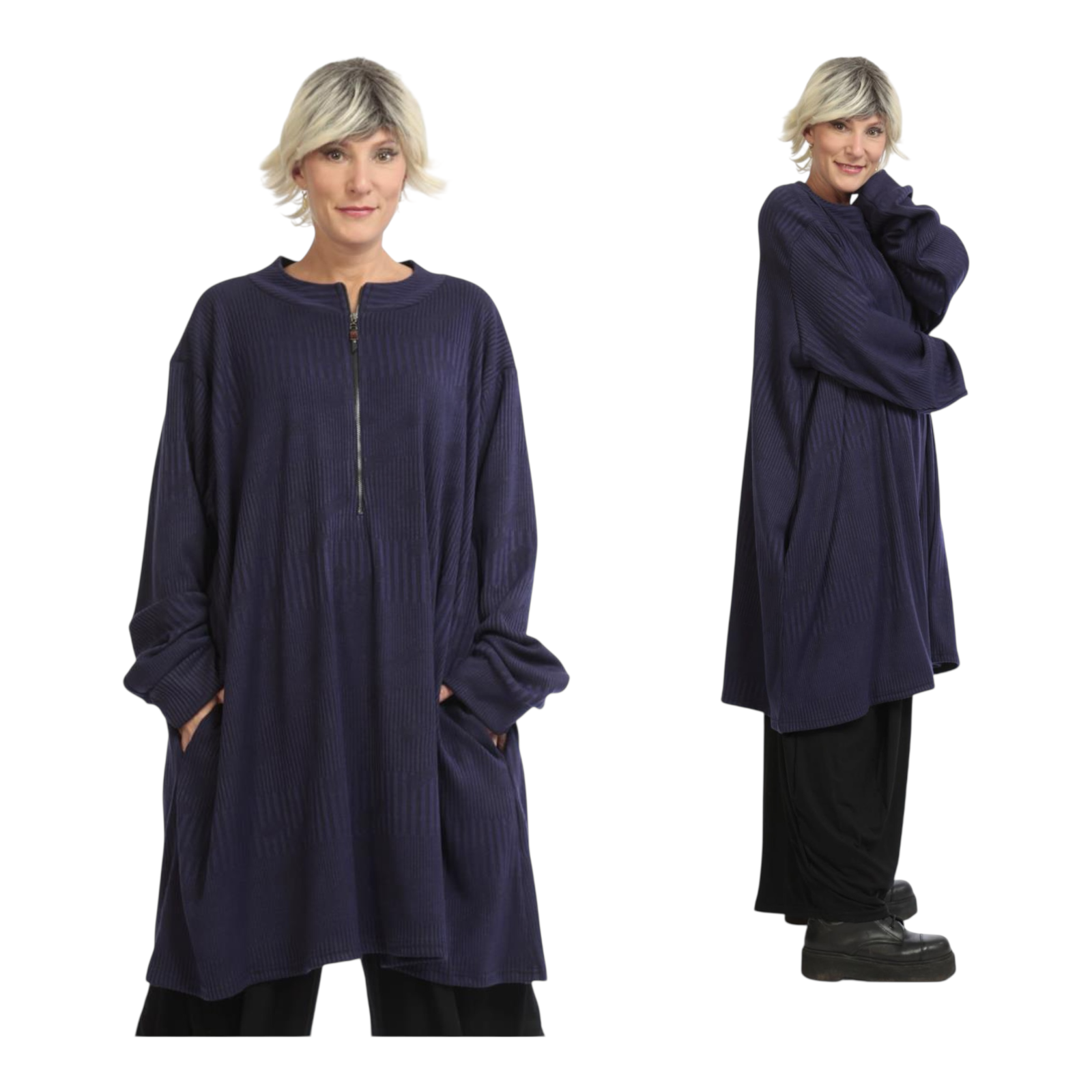 AKH viscose  jersey A-lijn tuniek stretch paars