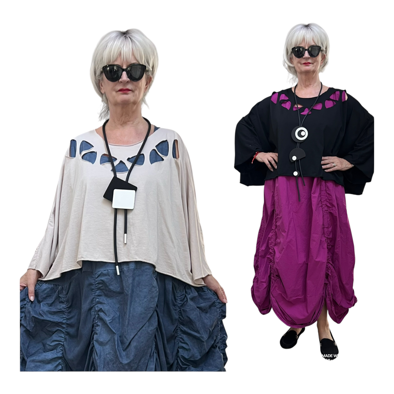 ITALIA  oversized  katoen top apart stretch/in meerdere kleuren