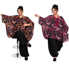 ITALIA MODA oversized chiffon tuniek/ poncho/gevoerd//in meerdere kleuren