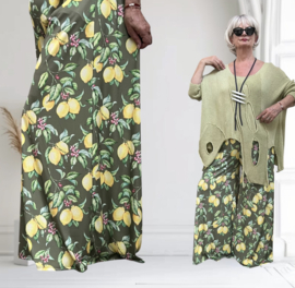 ITALY Mode jersey viscose  wijde broek apart /zeer rekbaar