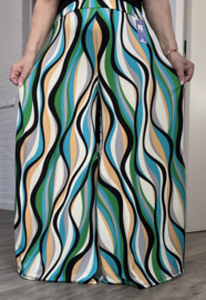 ITALY Mode jersey viscose  wijde broek apart /zeer rekbaar