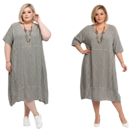 Moonshine de modieuze kleuring katoen A-lijn jurk beige