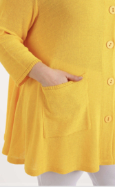 AKH gebreide oversized A-lijn katoen vest/blazer apart stretch
