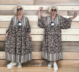 Mila Ragazza oversized A-lijn linnen boho jurk  apart (extra groot)