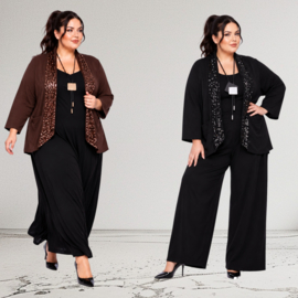 ITALIA MODA oversized viscose crepe vest/blazer met pailetten/in meerdere kleuren