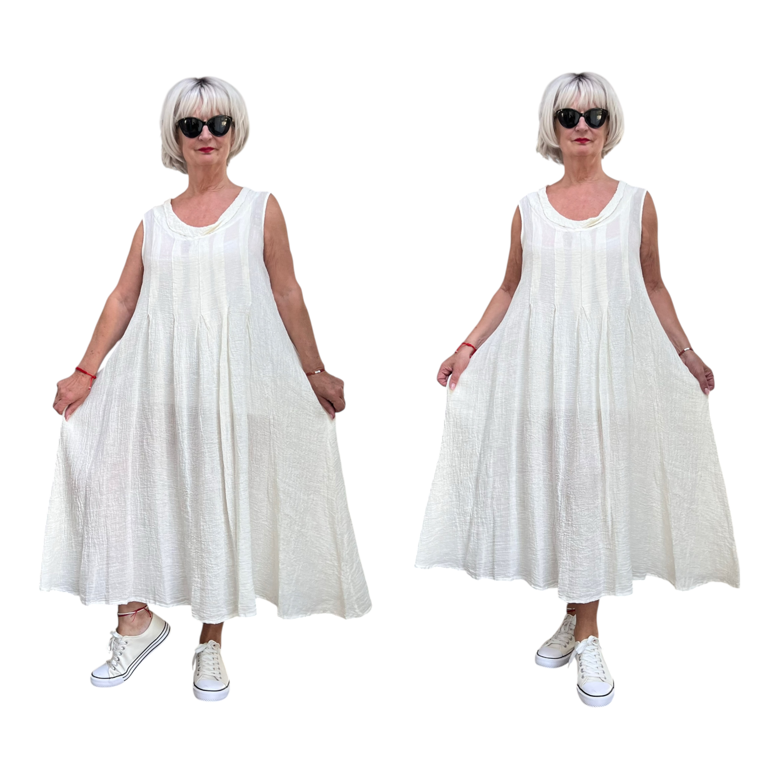 LUUKAA oversized linnen A-lijn jurk/apart