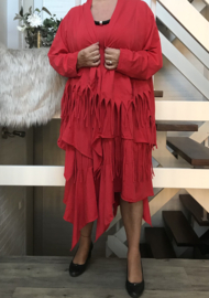 Moonshine oversized tricot omslag vest met franjes  (extra groot)/in meerdere kleuren