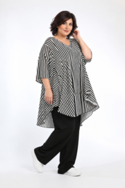 AKH viscose A-lijn tuniek stretch/zwart/wit