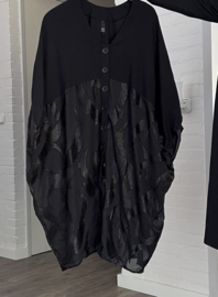 BLACK H-4 oversized chique viscose vest/tuniek apart zwart