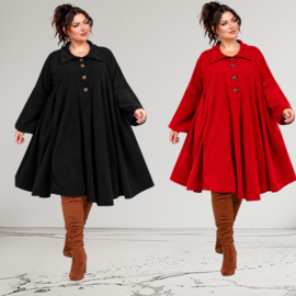ITALIA  viscose winter jersey mix A-lijn jurk apart/stretch /in meerdere kleuren