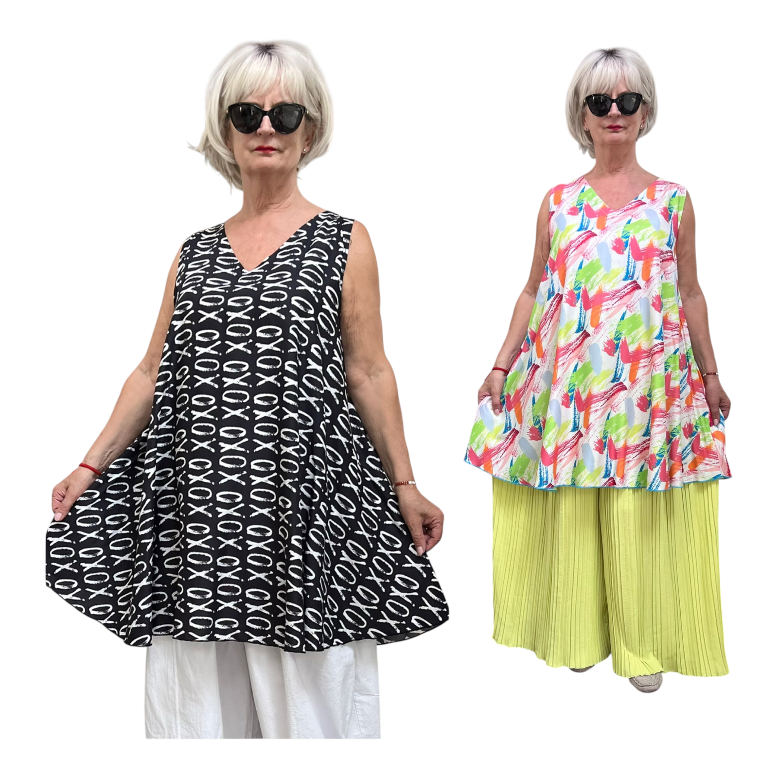 R.A.F.A.Y  viscose  A-lijn tuniek /in meerdere kleuren