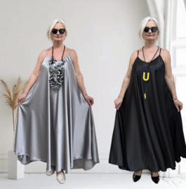 ITALIA MODA oversized satijnen look A-lijn jurk  /in meerdere kleuren