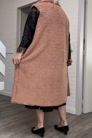 ITALIA MODA oversized fleece mouwloze vest/blazer / stretch