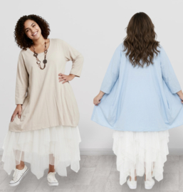 Moonshine  katoen A-lijn tuniek stretch/meerdere kleuren