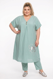 ITALIA MODA  viscose geborduurde jurk/in meerdere kleuren