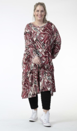 AKH oversized viscose mix A-lijn jurk apart stretch