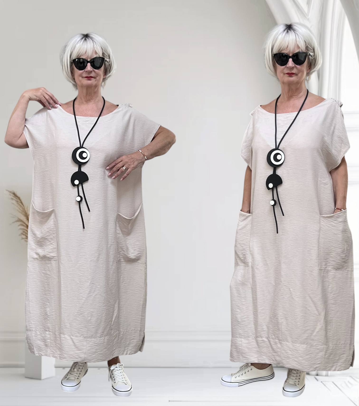 LUUKAA oversized viscose jurk/apart