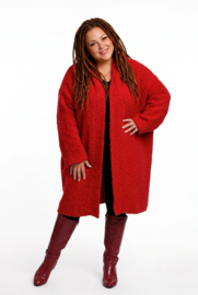 amandine oversized  super zacht bouclé gebreide vest met capuchon  /in meerdere kleuren