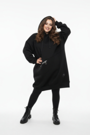 SASHA Gina oversized katoen joggingstof winter tuniek zwart/premium kwaliteit/stretch