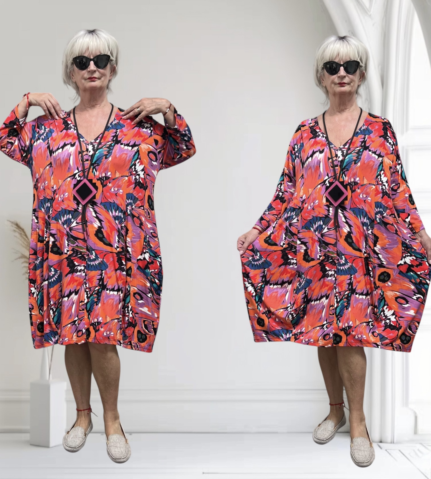 Ophilia viscose A-lijn jurk  stretch