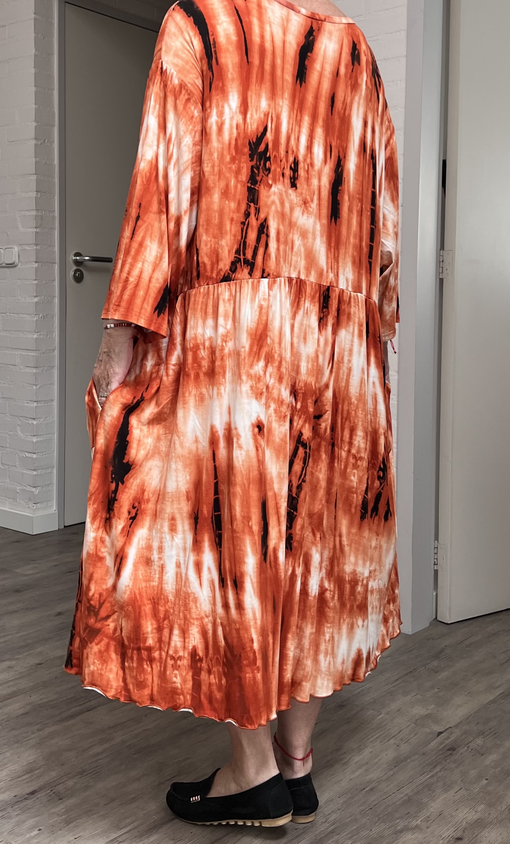 AKH jersey viscose oversized A-lijn jurk stretch