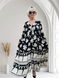 Vincenzo Allocca oversized viscose  BOHO A-lijn jurk apart