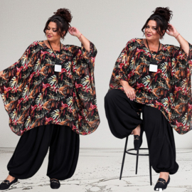 ITALIA MODA oversized chiffon tuniek/ poncho/gevoerd