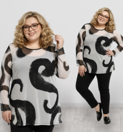 Vincenzo Allocca oversized top stretch/zwart/wit