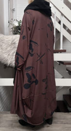 dYb viscose  A-lijn jurk met capuchon stretch