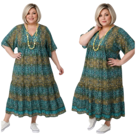 UNIDIVA viscose/zijde  A-lijn zomer jurk apart