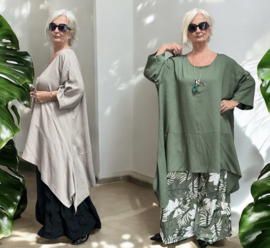 ITALIA MODA viscose tuniek met ketting /in meerdere kleuren