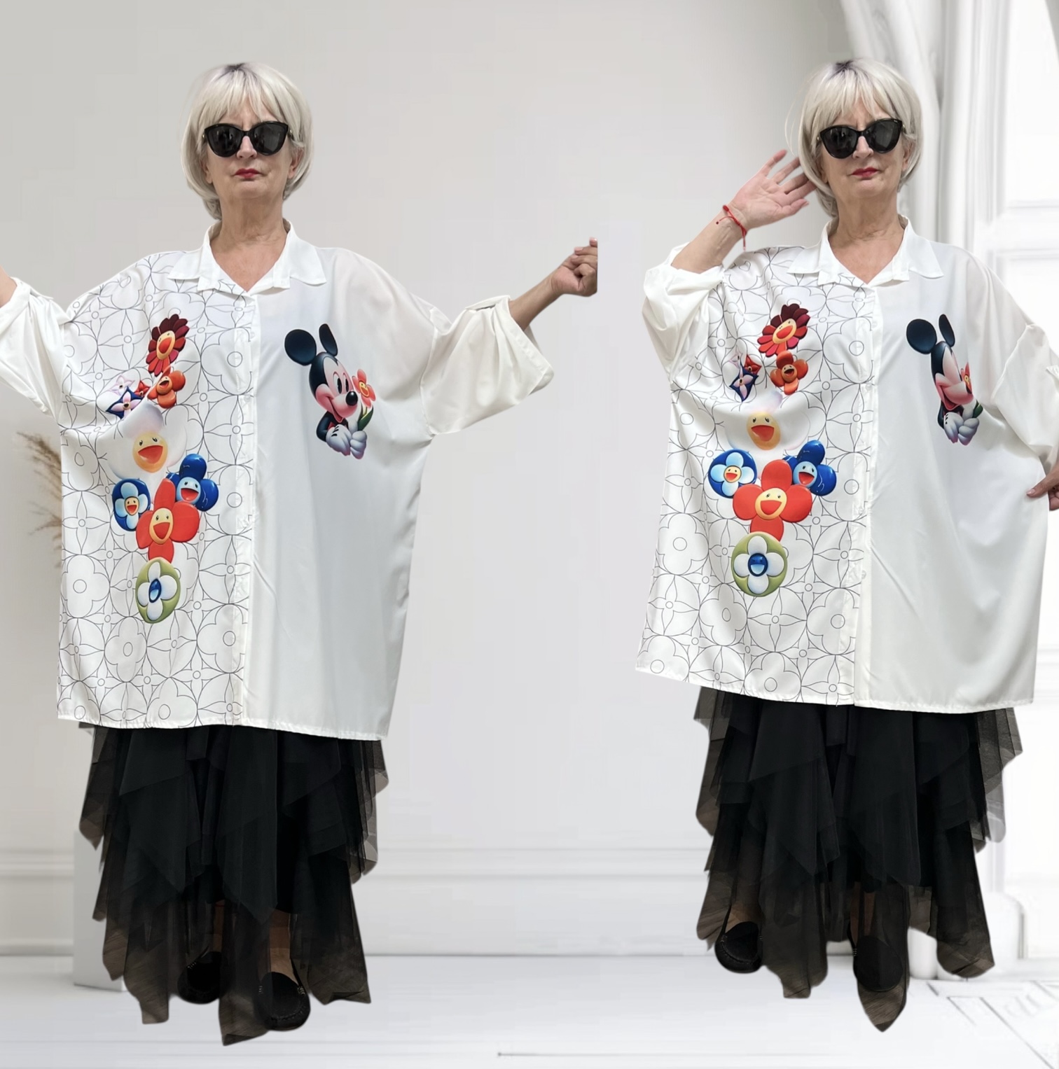 ITALIA oversized viscose blouse/hemd