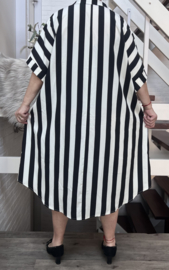 ITALIA MODA  A-lijn strepen jurk zwart/wit