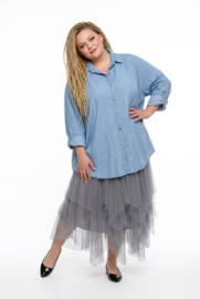ITALIA oversized katoen jeans blouse/hemd/in meerdere kleuren