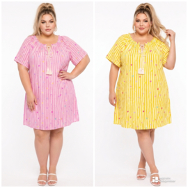 ITALIA MODA  oversized mousseline katoen jurk/in meerdere kleuren