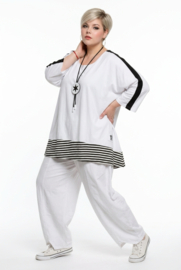 Vincenzo Allocca oversized viscose A-lijn tumiek wit/zwart stretch