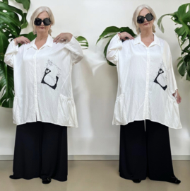 IZZY Style viscose hemd/blouse/tuniek  wit