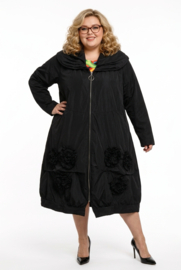 Moonshine oversized A-lijn tussenjas waterbestendig zwart