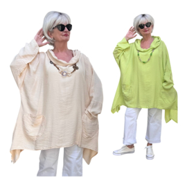 ITALIA MODA viscose tuniek met capuchon /in meerdere kleuren