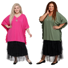 ITALIA MODA  viscose tricot tuniek met ketting /stretch/meerdere kleuren