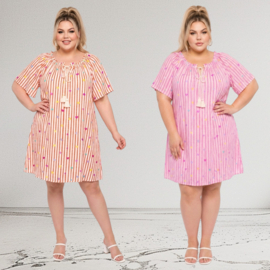ITALIA MODA  oversized mousseline katoen jurk/in meerdere kleuren